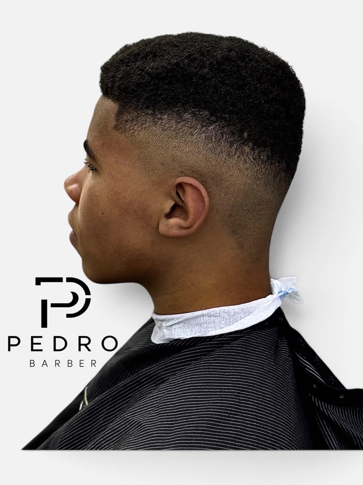 Curly top fade, cut by Pedro